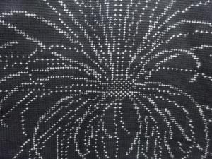 アンティーク　糸菊模様織出し本場泥大島紬着物（5マルキ）